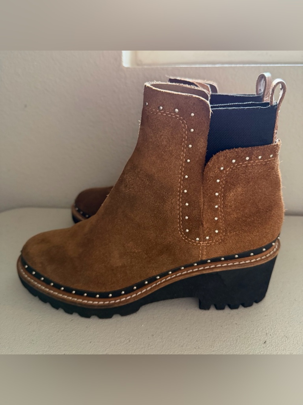 Dolce Vita Huey Studded sued Chelsea women’s ankle Boots.